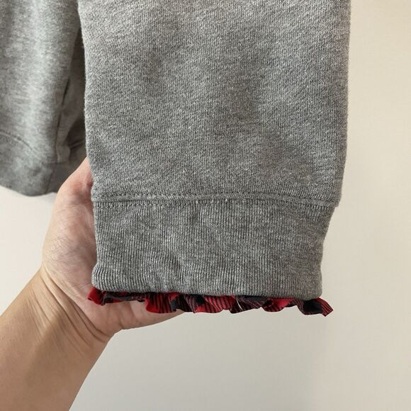 J Crew Women’s Gray Sweatshirt 2X Buffalo Check - Picture 3 of 10